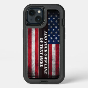 Add your text on American flag iPhone 13 Case