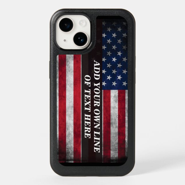 Add your text on American flag  Otterbox iPhone Case (Back)
