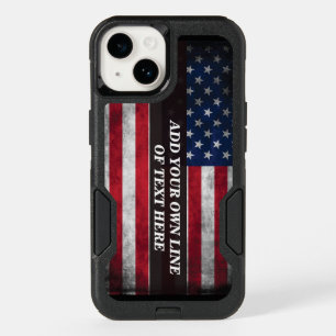 Add your text on American flag  OtterBox iPhone 14 Case