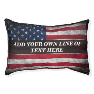 Add your text on American flag  Pet Bed