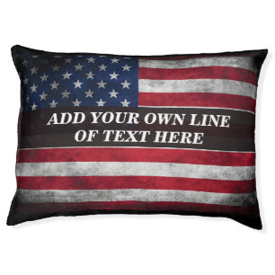 Add your text on American flag Pet Bed