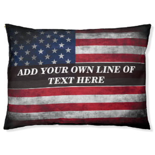 Add your text on American flag  Pet Bed