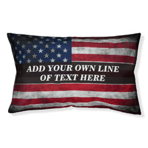 Add your text on American flag Pet Bed