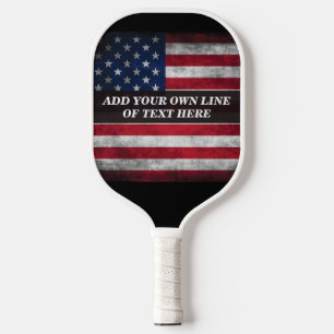 Add your text on American flag Pickleball Paddle