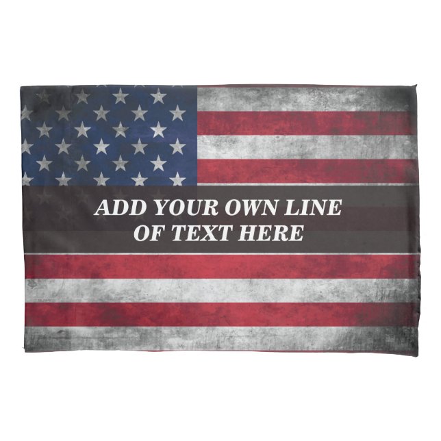 Add your text on American flag  Pillow Case (Front-Left)