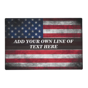 Add your text on American flag Placemat