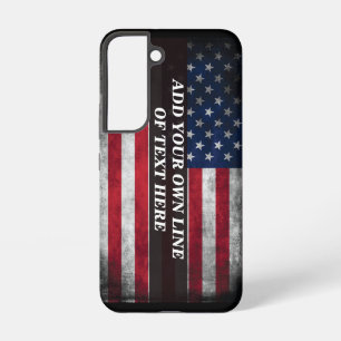 Add your text on American flag  Samsung Galaxy S22 Case