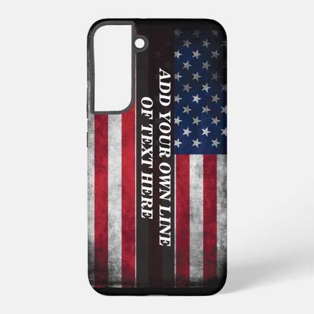 Add your text on American flag Samsung Galaxy Case (Back)