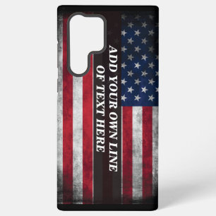 Add your text on American flag  Samsung Galaxy S22 Ultra Case