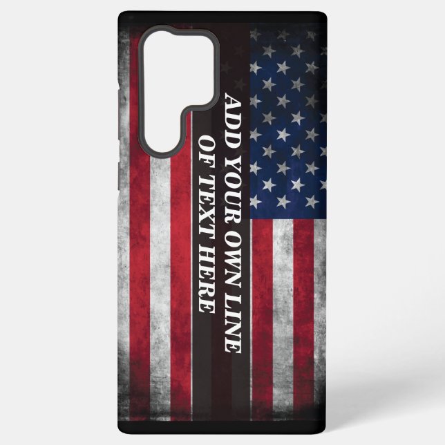 Add your text on American flag  Samsung Galaxy Case (Back)