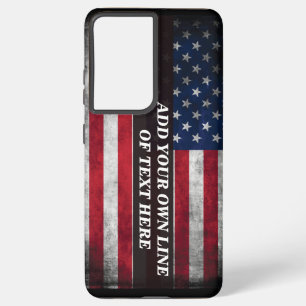 Add your text on American flag  Samsung Galaxy S21+ Case