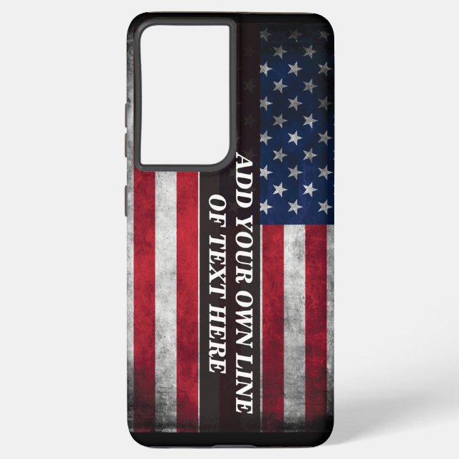 Add your text on American flag  Samsung Galaxy Case (Back)