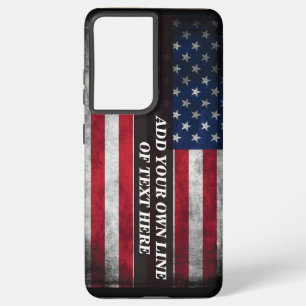 Add your text on American flag  Samsung Galaxy S21 Ultra Case