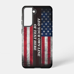 Add your text on American flag  Samsung Galaxy S21 Case