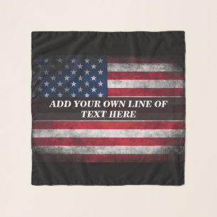 Add your text on American flag  Scarf