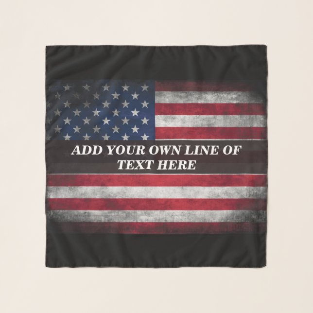 Add your text on American flag  Scarf (Front)