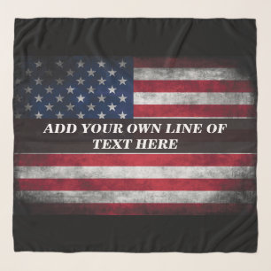 Add your text on American flag Scarf