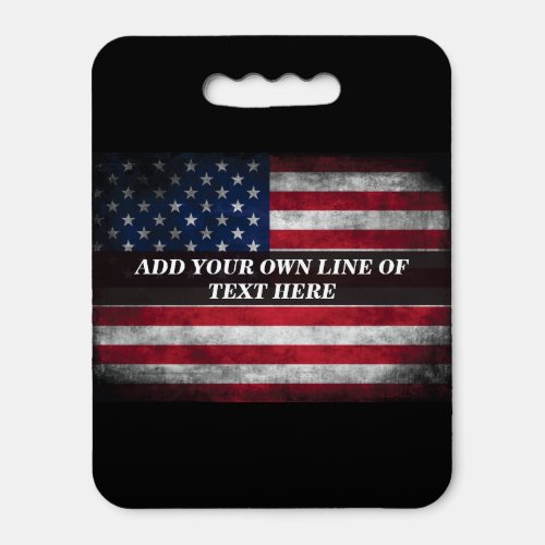 Add your text on American flag  Seat Cushion