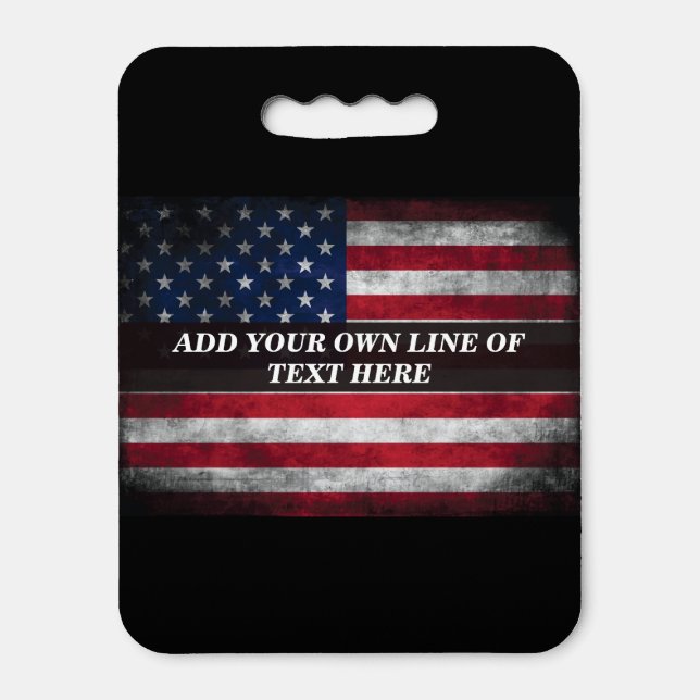 Add your text on American flag  Seat Cushion (Front Vertical)