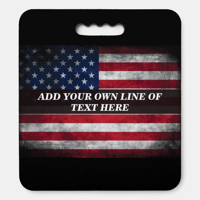 Add your text on American flag  Seat Cushion (Front Vertical)