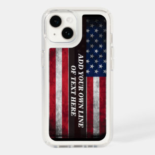 Add your text on American flag Speck iPhone 14 Case