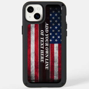 Add your text on American flag Speck iPhone 14 Plus Case