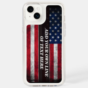 Add your text on American flag Speck iPhone 14 Plus Case