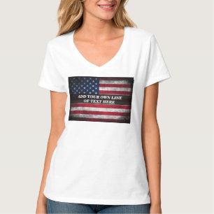 Add your text on American flag T-Shirt