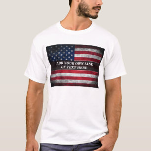 Add your text on American flag T-Shirt