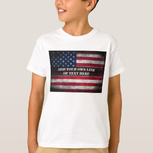 Add your text on American flag T-Shirt