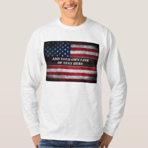 Add your text on American flag T-Shirt