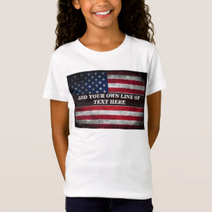 Add your text on American flag T-Shirt
