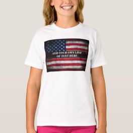 Add your text on American flag T-Shirt