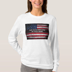 Add your text on American flag T-Shirt