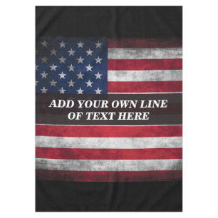 Add your text on American flag Tablecloth