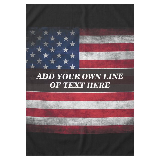Add your text on American flag Tablecloth (Front)