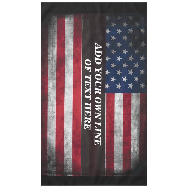 Add your text on American flag Tablecloth (Front)