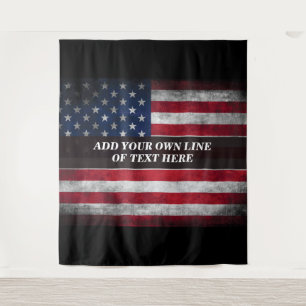 Add your text on American flag Tapestry