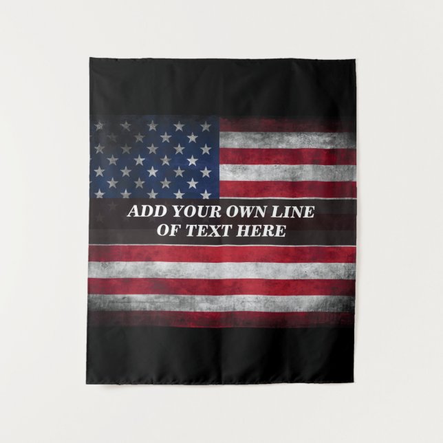 Add your text on American flag  Tapestry (Front)