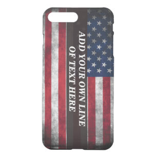 Add your text on American flag Throw Pillow iPhone 8 Plus/7 Plus Case