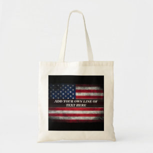 Add your text on American flag  Tote Bag