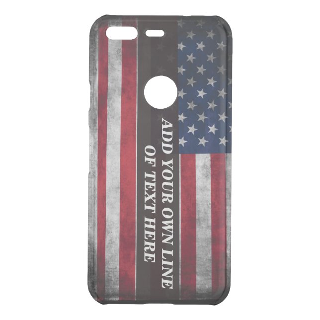 Add your text on American flag  Uncommon Google Pixel Case (Back)