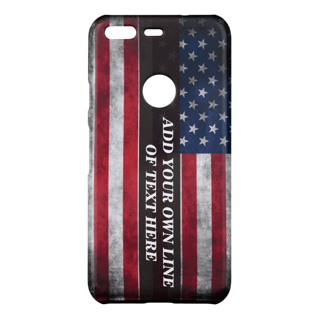 Add your text on American flag  Uncommon Google Pixel Case (Back)