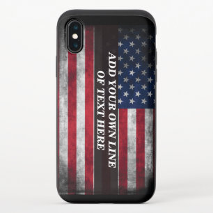 Add your text on American flag  iPhone X Slider Case