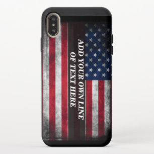 Add your text on American flag iPhone XS Max Slider Case