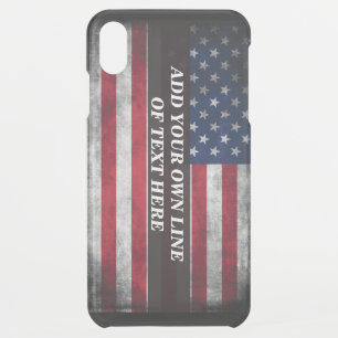 Add your text on American flag iPhone XS Max Case