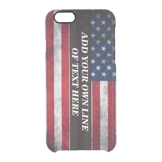 Add your text on American flag  Uncommon iPhone Case (Back)
