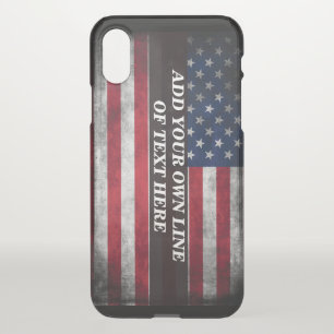Add your text on American flag iPhone XS Case