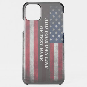Add your text on American flag iPhone 11 Pro Max Case
