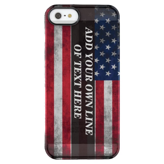Add your text on American flag  Uncommon iPhone Case (Back)